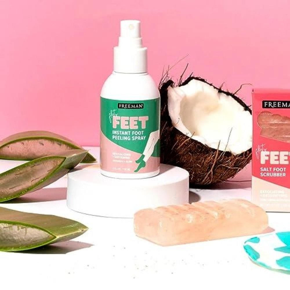 Freeman Beauty Flirty Feet Instant Foot Peeling Spray Coconut Aloe 4 FL Oz